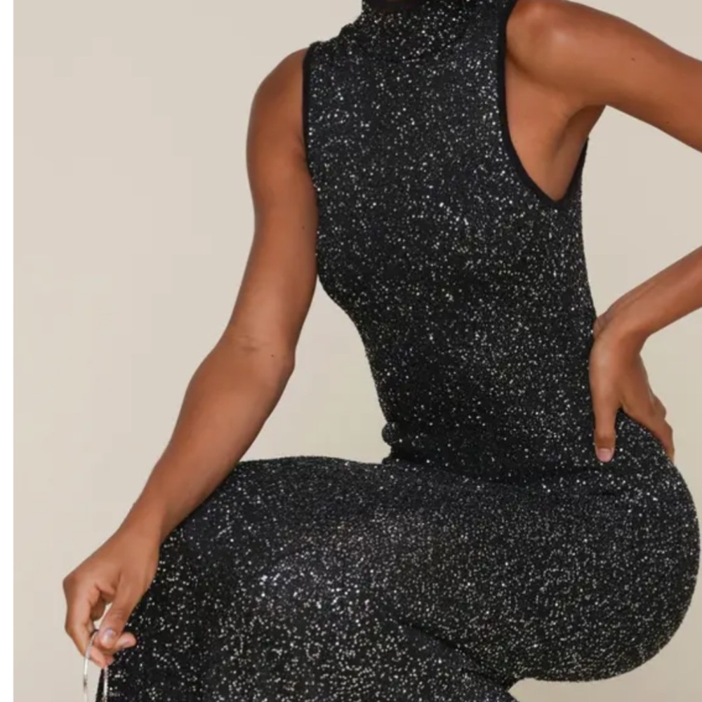 New Avery Sparkling Black Maxi Dress size L, but for M too very nice! - Picture 2 of 16